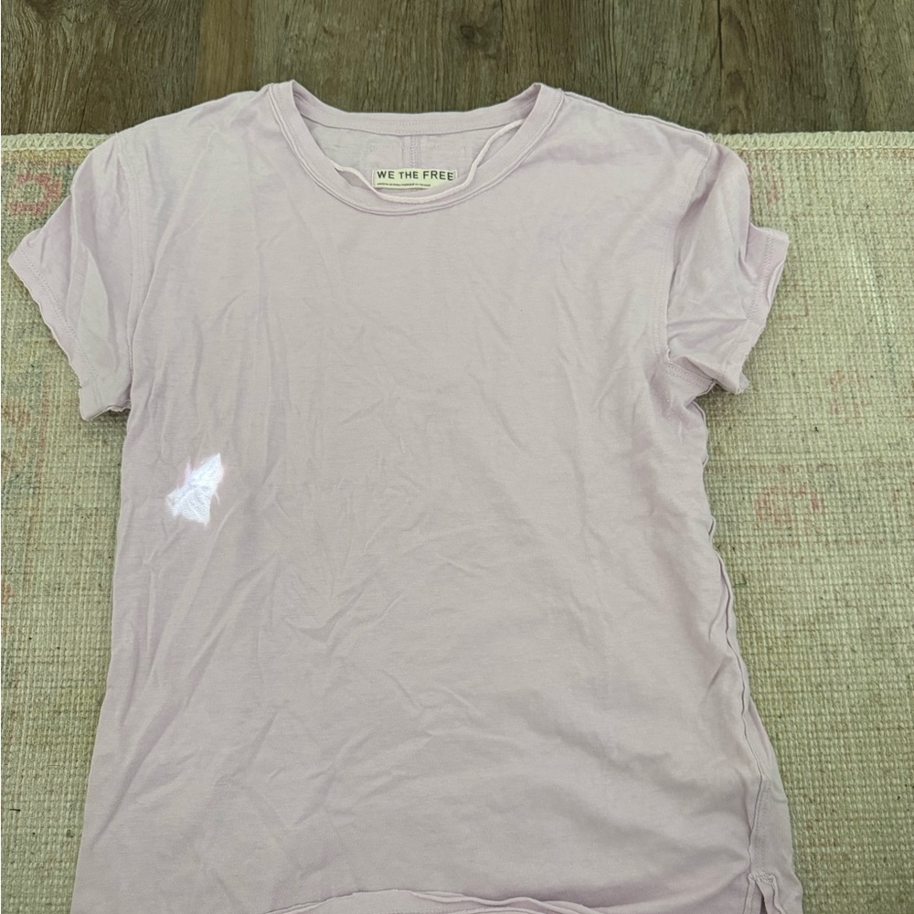 Free People Soft Pink Short Sleeve Tee